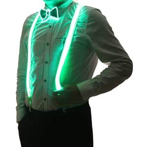 Bretelles et nœud papillon LED lumineux pour <span class=keywords><strong>homme</strong></span> avec piles pour fêtes costumées d'Halloween, de Thanksgiving et de la Fête des Pères - Product Image 2