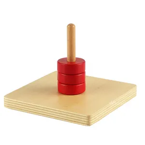 Cansmarter Montessori crianças brinquedos educativos de madeira para crianças discos na cavilha vertical jouet montessori