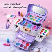 Trousse de Maquillage d'Imitation Fille pour Enfants, Boîte de Voyage DIY, Jouets de Beauté et Mode, Jeu de Maison