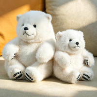 Adorable Famille d'Ours Polaires en Peluche, Jouet en Peluche Blanc et Moelleux pour Enfants, Poupée Animale pour Canapé