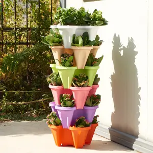 Jardinière empilable pour semis de jardin Jardinière pour semis Pot de fleurs Pots de pépinière en plastique