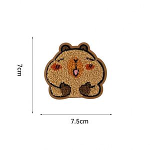 New Stock Self Sticker Cute Embroidered Chenille Capybara Patch for T-shirt Hoodies Hat Decoration - Product Image 6