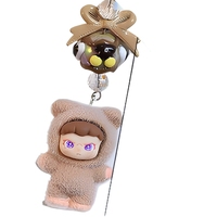 Porte-clés animal en peluche floqué, sac surprise, pendentif de dessin animé, accessoire de décoration DIY pour bureau et voiture