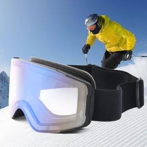 热卖定制圆柱镜片冬季滑雪板运动眼镜防雾磁性滑雪护目镜