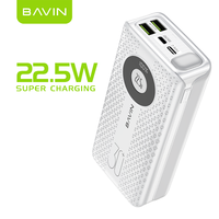 BAVIN Banque d'alimentation portable à charge rapide 22,5 W, grande capacité 30000 mAh, avec lampe torche LED, prix de gros d'usine, logo personnalisé