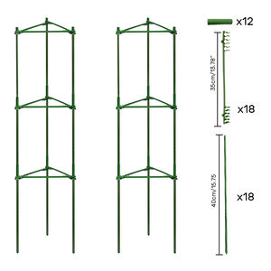 Fabriek Direct Geplastificeerde Tomatenkegel Kooien Duurzame Plant Ondersteuning En Stabiliteit Oplossing Met Komkommer Trellis - Product Image 1
