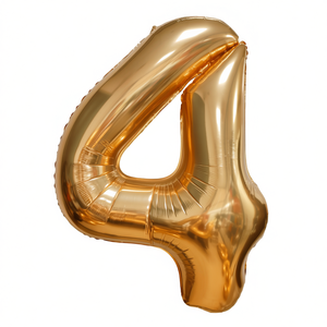 Globo de Papel Metálico Dorado con el Número 4 para Fiestas, 1 Metro, Lleno de Helio, Decoración para Fiestas de Cumpleaños - Product Image 1
