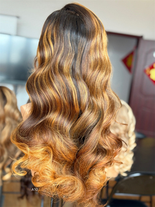 2025 cheveux timides perruques sans colle cheveux humains européens pré-plumés bruts vierges vague de corps Salon blond Highlight coloré pour perruques en dentelle - Product Image 4