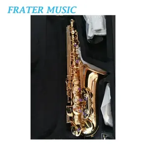 Tốt nhất bán Chất lượng cao tùy chỉnh loại Z Nhật Bản phong cách alto sax Vàng sơn mài EB Alto Saxophone với cao F # key (JAS-110L)