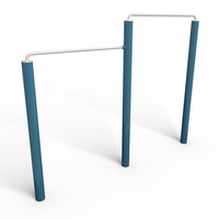 Barra Horizontal de Acero Galvanizado para Exteriores, Estación de Dominadas de Acero Sólido de 28 mm con Doble Altura, Equipo de Fitness para Parques de Entierro Directo
