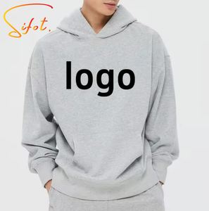 Sifot vente en gros concevoir votre propre impression numérique personnalisée recadrée en détresse hommes sweat à capuche brodé 500gsm - Product Image 1