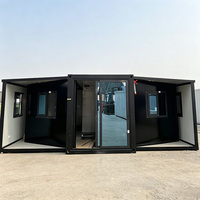 Maison conteneur d'entrée de style ferme, moderne du milieu du siècle, à installation rapide, pliable et extensible, 2 chambres, respirante et résistante à l'humidité