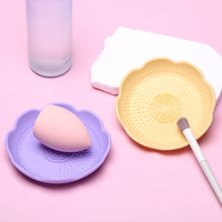 Vente chaude 2-en-1 Mini étendoir support de support pour peinture et outil tampons de nettoyage tapis bol Silicone maquillage brosse nettoyant