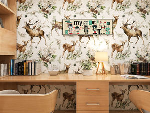 Papel Tapiz Autoadhesivo, Mural de Pared, Estilo Vintage Navideño, Invernal, Floral, Botánico, con Diseño de Acebo, Rollos de Papel Tapiz - Product Image 6