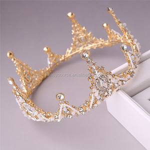 Diadème baroque en strass RE4117, couronne de mariée faite à la main pour les Quinceañeras - Product Image 4