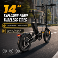 Vélo Électrique Urbain Tendance pour Adulte, 14 Pouces, 42V 250W, Moteur Brushless Haute Vitesse, Meilleure Vente en Gros, Moins Cher