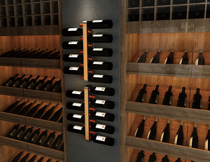 Support mural pour 9 bouteilles de vin, gris foncé, époxy, directement de l'usine, pour hôtel de luxe, rangement haut de gamme industriel. - Product Image 1