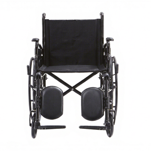 Silla de Ruedas Plegable de Acero Negro con Reposapiés Neumático Elevador y Cojín de Alivio de Presión - Product Image 1