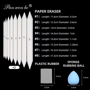 16件素描工具纸树桩艺术绘画纸玉米饼棒混合污迹树桩 - Product Image 4