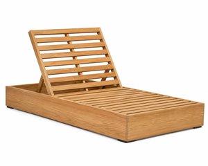 Tumbona de Madera de Teca para Exteriores, Ajustable, con Cojín, para Patio, Playa, Hotel, Resort, Piscina y Jardín - Product Image 3