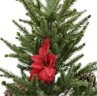 Sapin de Noël miniature artificiel de haute qualité, pré-décoré et personnalisé, avec baies rouges multicolores et pin.