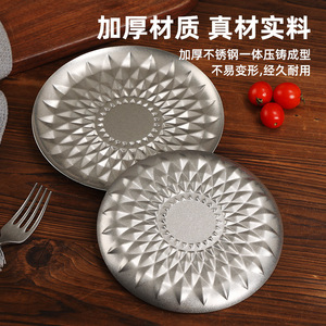 Chef Meis Stainless Steel Round Fruit Plate 300 Series 2B Finish Hotel Business Dining Tray - Product Image 3