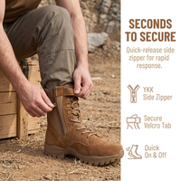 Bottes de travail d'extérieur OEM ODM en daim et toile avec fermeture éclair latérale, antidérapantes, à tige haute, chaussures de sécurité