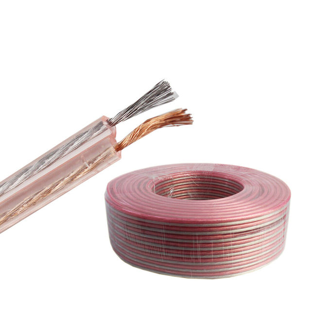 2 Core 12 Gauge 14 Gauge 16 Gauge Transparent Low Noise Speaker Cable