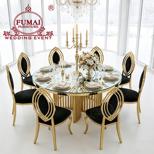 Banquet Hall Furniture Gold Stainless Steel Round <b>Mirror</b> Top Wedding <b>Table</b> - Product Image 5