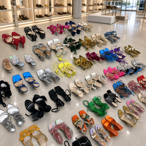Nouvelles sandales d'été originales pour femmes à talon haut, avec bride de cheville, à lacets, à pois, nœud, bout carré, talon carré, en PU - Product Image 6