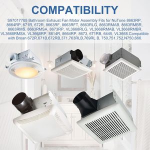 Pièce de rechange pour moteur de ventilateur d'extraction de salle de bain NuTone/Broan S97017705 Remplace JA2B104N/86933000 Chine - Product Image 3