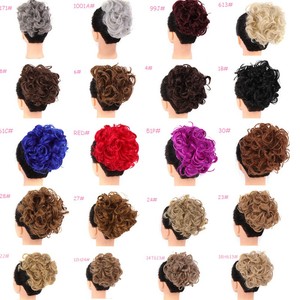 Mujeres postizo plato rizado moño Updo peines de extensión de Peine en pieza de cabello moño desordenado <span class=keywords><strong>Scrunchie</strong></span> cola de caballo - Product Image 4
