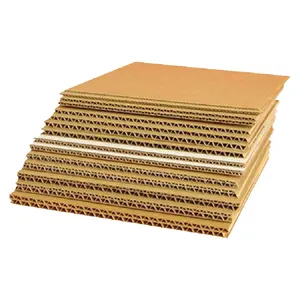 Customized thickness and size 3ply 5ply plain corrugated kraft paper cardboard sheet no printing