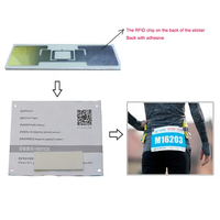 Étiquette RFID UHF P UHF Impinj Monza R6 EPC Gen2 en mousse adhésive imprimée sur mesure, fabriquée en usine depuis 20 ans, pour le chronométrage d'événements sportifs