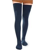 Chaussettes longues en tricot pour femmes, à la mode, respirantes, à compression, épaisses, au-dessus du genou, 2 paires, noir et blanc