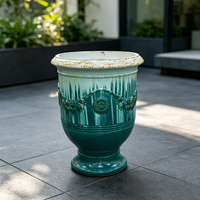 Ukiran Pola / Vas Bunga Plastik, Pot Tanaman Luar Ruangan, Vaso De Planta Para Jardim