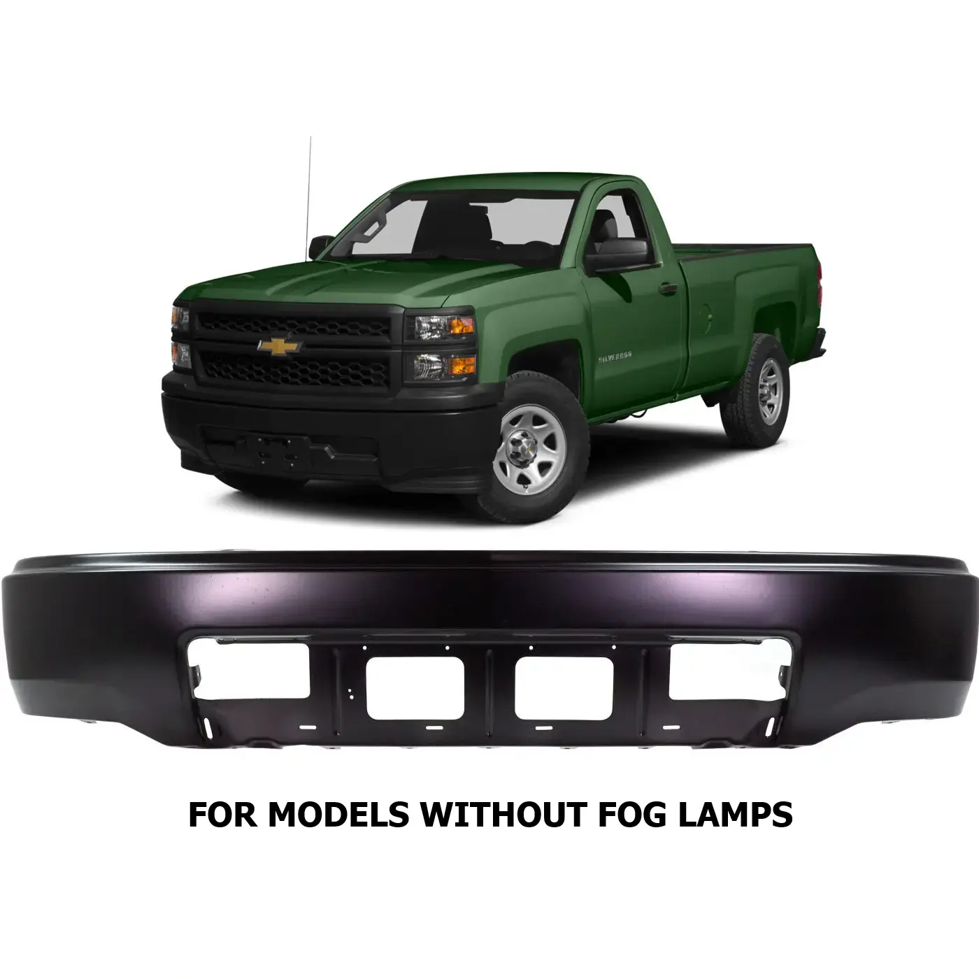 USA In Stock NEW Paintable Car Front Bumper For 2014-2015 Silverado 1500 Without Fog Lamps