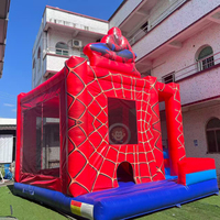 Château gonflable Spiderman commercial avec toboggan aquatique à vendre