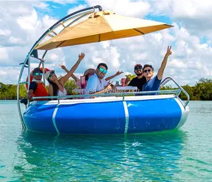 10 person 12 person 320cm floating bubble customized bbq barbecue donut doughnut dinner lldpe material boat with electric motor