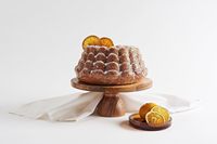 Présentoir à gâteaux en bois massif 2 en 1 Table à dessert ronde en bois d'acacia pour décoration intérieure Présentoir à gâteaux