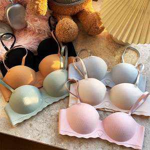 Mulheres sutiã peito pequeno cores sólidas pronto para enviar confortável estudantes meninas sutiã - Product Image 2