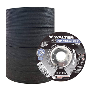 Disco de corte de acero inoxidable Walter Zip 115x1.2x22.23mm para ruedas de pulido de acero inoxidable - Product Image 1