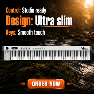 Tastiera MIDI USB Portatile a 37, <span class=keywords><strong>49</strong></span>, 61 Tasti, Controller MIDI Midiplus Xmini II Slim-key per Studio Domestico e Produzione Musicale Mobile - Product Image 1