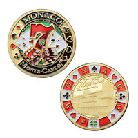 Nail Art — pièce de monnaie Souvenir en or, pièce de Poker, en émail doux, monkey