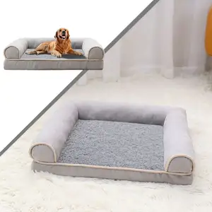 Nhà Máy Giá New Pet Dog giường sofa giấc ngủ sâu nhỏ vừa lớn nhà chó vuông dày ấm con chó Mat đi văng giường