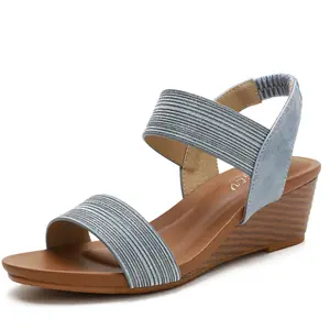 Sandales femmes ligne avec des chaussures romaines style féerique nouvel été grande taille talon compensé mode chaussures pour femmes