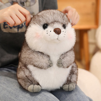 Jouet loutre en peluche super doux PP coton rempli de motifs lavés sous vide Collection d'animaux pondérés pour le soulagement du stress Anniversaire parfait