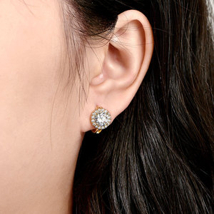 คลาสสิก VVS D GRA 2CT ตัดกลม Moissanite รัศมีห่วงต่างหูทอง14K เติมเต็มอินเทรนด์เครื่องประดับสำหรับทุกเพศ CU-EM-014 - Product Image 4