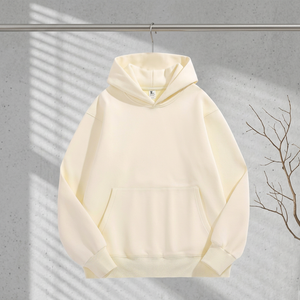 Sweat-shirt à capuche noir pour homme, coupe classique, en molleton de coton, décontracté, avec poche avant, pour l'automne - Product Image 3