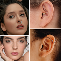 Anneau segmenté articulé en titane ASTM F136 16G en forme de D pour septum, clicker, piercing de nez, daith, cartilage – Idéal pour les studios de piercing et les mariages